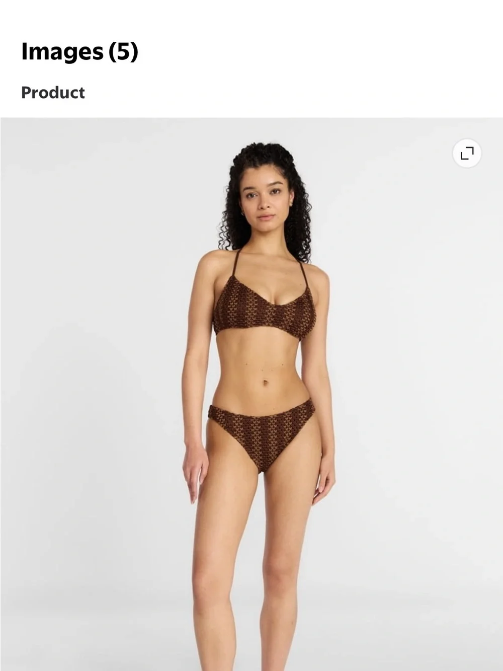 No Boundaries Brown Crochet Two-Piece Bikini Set